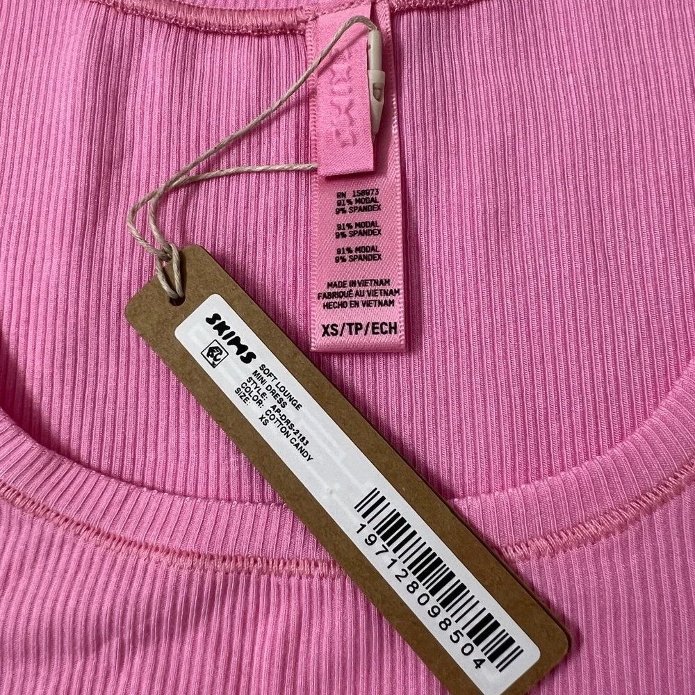 SKIMS Soft Lounge Scoop Tank Bodycon Mini Dress Pink - Picture 3 of 3